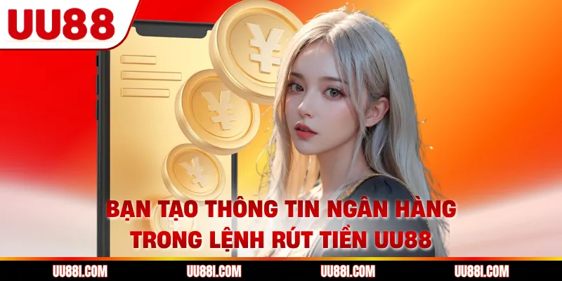 Bạn tạo thông tin ngân hàng trong lệnh rút tiền UU88